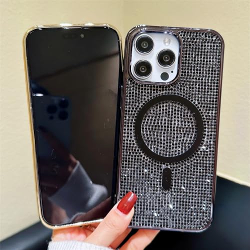 Coque antichoc magnétique iPhone 15 Plus paillettes argent - 3