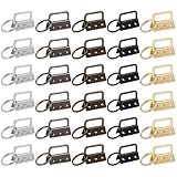 30 Stück Schlüsselanhänger Clips, 32mm Schlüsselanhänger Rohlinge Klemmschließeanhänger mit Schlüsselring Klemmschließeanhänger für Herstellung von Schlüsselbändern DIY (5 Farben)