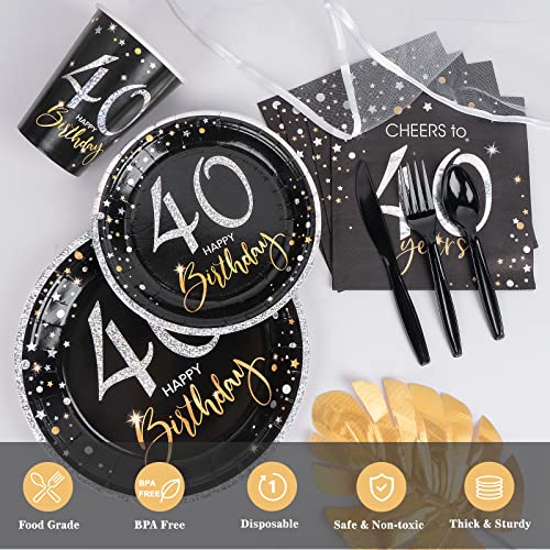 Decorlife 40Th Birthday Plates And Napkins Set For 24 thumb #2
