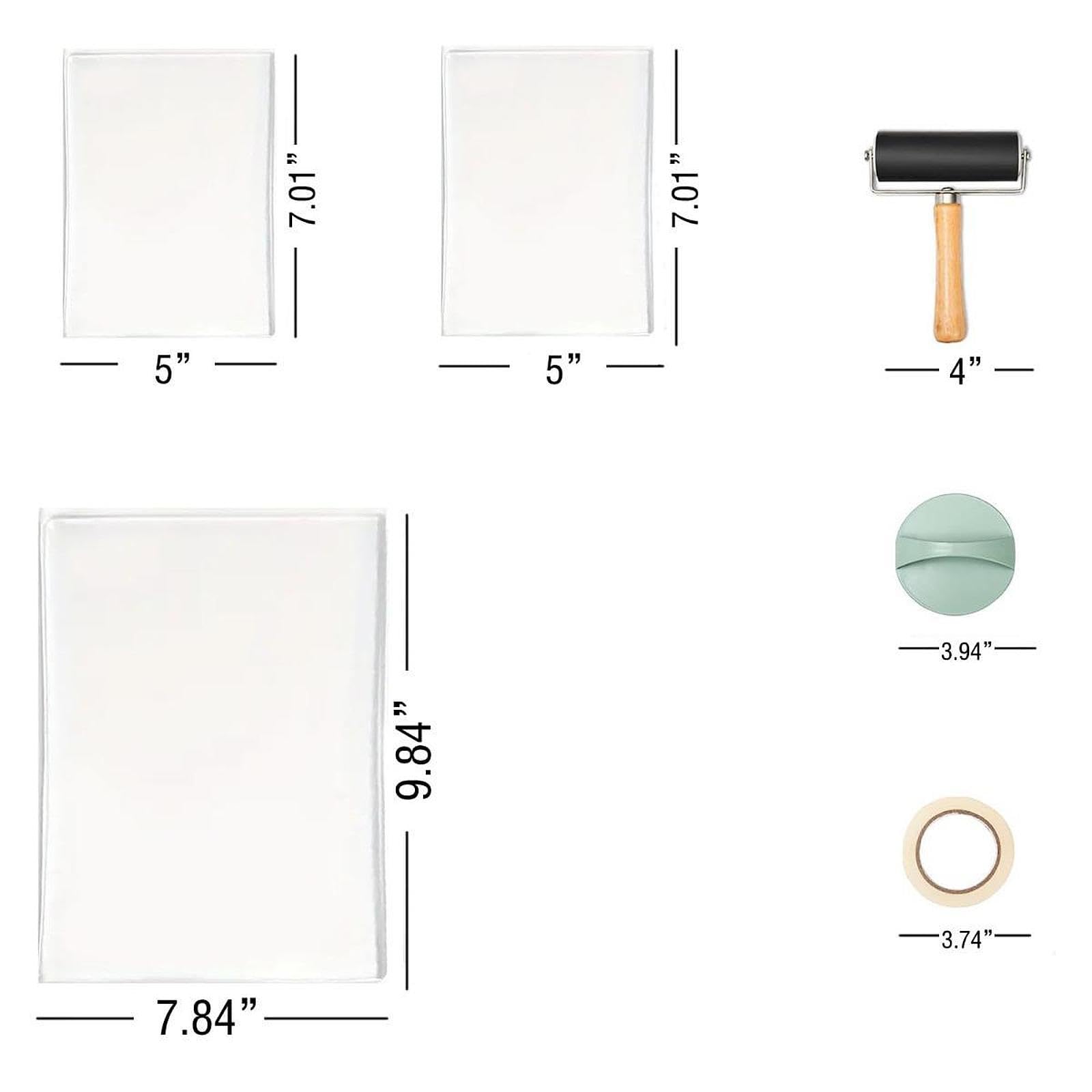 Kit de Placa de Impresión en Gel, Impermeable, Reutilizable, para Diario, Scrapbooking, Hogar.
