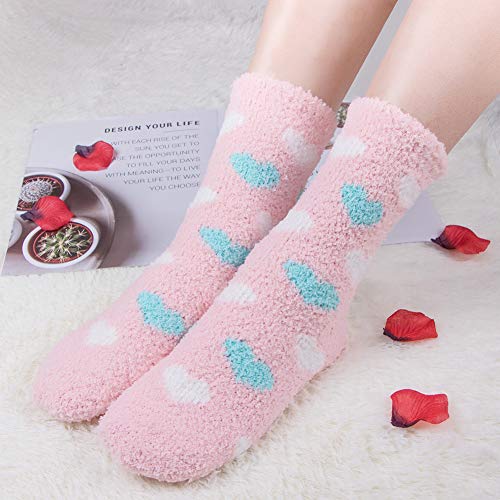 Image of Toes Home Fuzzy Socks for Women, 6 Pairs Cozy Winter Fluffy Slipper Socks | Ultra Soft Thick Warm Fabric, Comfortable Indoor Home Socks, Fluffy Holiday Gifts for Ladies, Ideal for Lounging or Sleeping