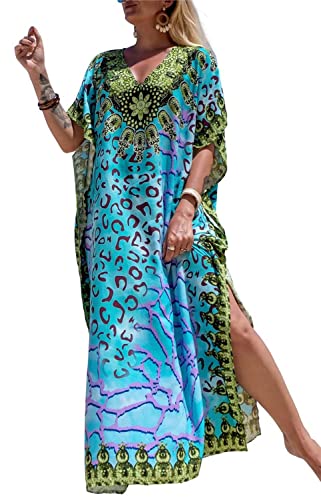 Orshoy Damen Übergröße Strandkleid Maxi Kaftan Boho Strandponcho Lange...
