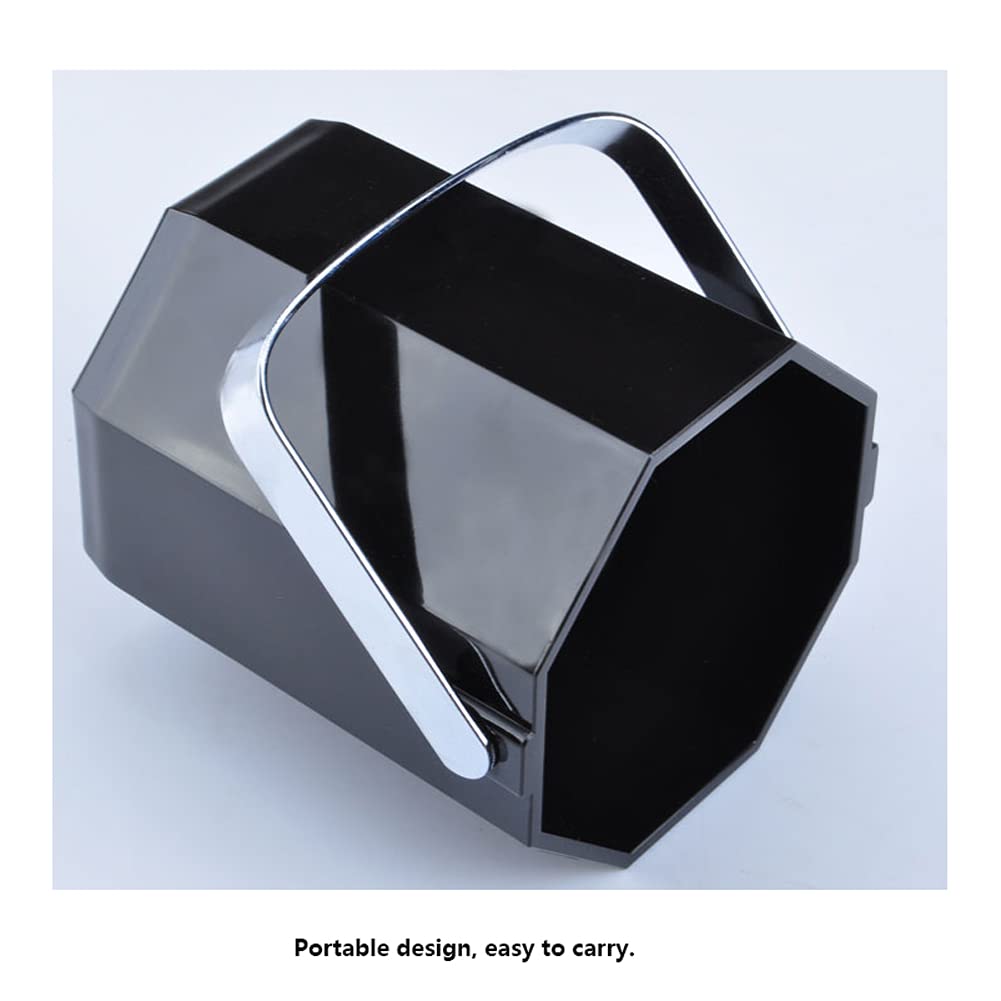 Cubo de Hielo, Cubo de Hielo Octogonal Negro de 1 l, Cubo de Hielo de plástico para el hogar, Cubo de champán, Apto para Bar, Karaoke, práctico Cubo de Hielo para Vino.