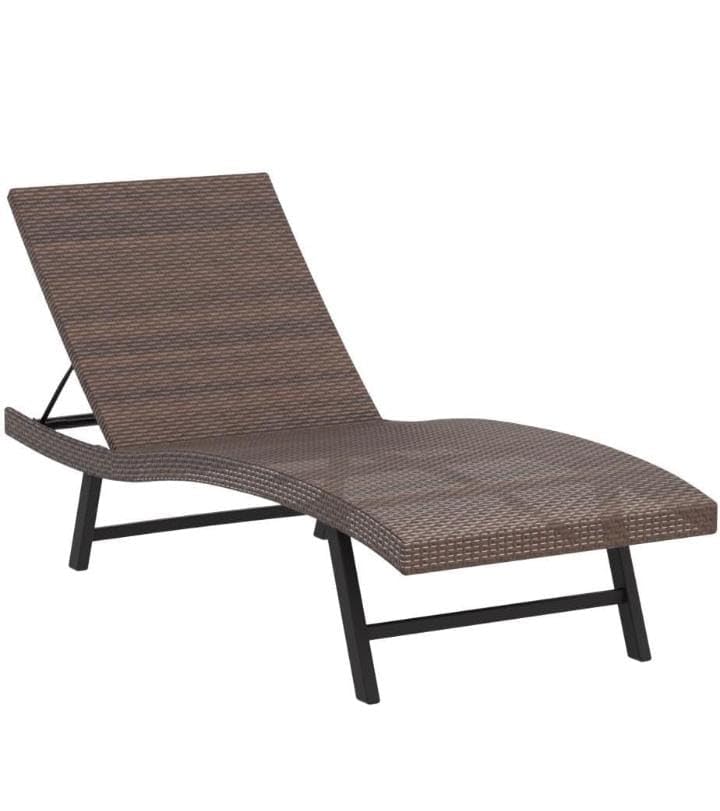 Image of India Outdoor Adjustable Swimming Poolside Lounger Beach Sunbathing Lawn Patio Chaise Lounge Sun Lounger Chair (Brown)