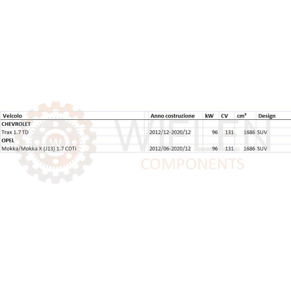 MANICOTTO INTERCOOLER COMPATIBILE CON TUBO TURBO ARIA OPEL MOKKA/MOKKA X 1.7 CDTI CHEVROLET TRAX 1.7 95194143