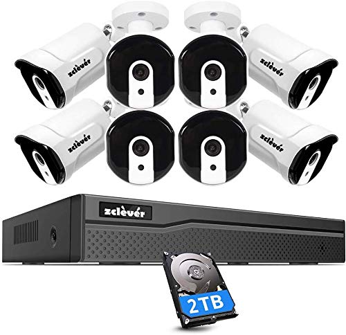 [Audio] Zclever 5MP PoE Security Camera System, 8 Channel Surveillance Camera System NVR with 2TB Hard Drive, 8pcs 5MP (2592x1944P) HD PoE IP Cameras, 24/7 Recording, 120ft IR Night Vision,Wide Angle