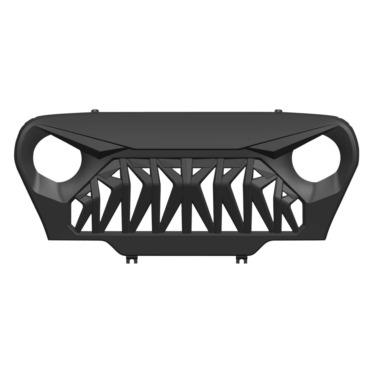 Allinoneparts Front Shark Grille for Jeep Wrangler Rubicon Sahara Sport TJ 1997-2006, Matte Black