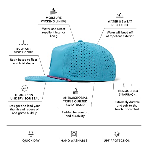 Melin Coronado Drip Hydro, Performance Snapback Hat, Water-Resistant Baseball Cap For Men & Women, Lagoon #TOP1