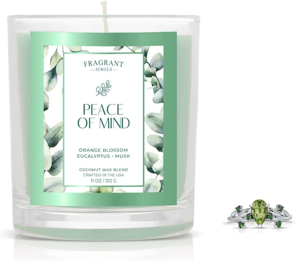 Fragrant Jewels Signature Fragrance Collection Scented Candle with Surprise Jewelry Inside Ring Sizes 5-10