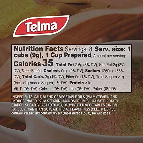 Telma Chicken Flavored Stock Cubes, 2.5Oz (3 Pack - 8 Cubes Each) | Kosher For Passover, Meat Free, Rich & Savory #TOP3
