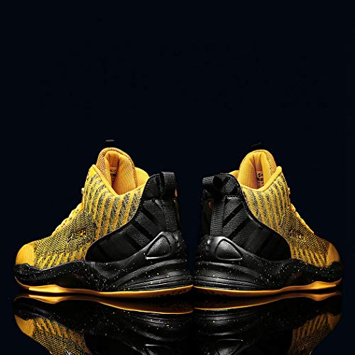 Beita High Upper Tênis de basquete masculino respirável antiderrapante, Amarelo, 8