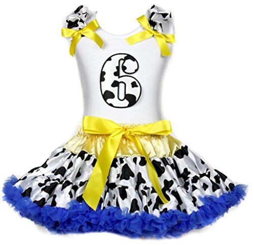 Ropa de vaquera con estampado de vaca para niña de 6 años y tutú