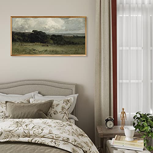 Unframed Rolled Vintage Farmhouse French Country Bedroom Wall Decor Above Bed - 10X20" - Horizontal Wall Art Over The Bed - Panoramic Seascape Picture - Canvas Painting Long Poster - Abstract Summer #TOP3