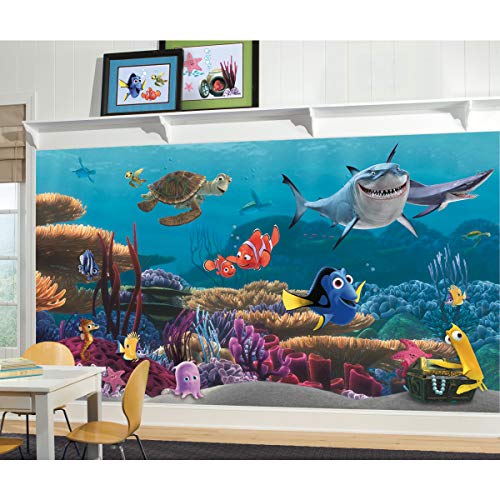 RoomMates JL1278M Finding Nemo Spray and Stick Removable Wall Mural - 10.5 ft. x 6 ft. , Blue