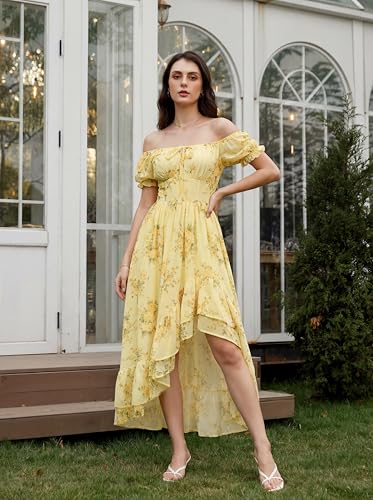 Image of Scarlet Darkness Corset Dresses for Women Summer 2026 Floral Wedding Guest Chiffon Sundress