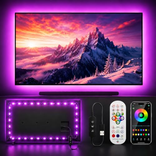 Image of MORIACC 18ft TV LED Backlight for 45-75 Inch TVs, RGB LED Lights for TV with Music Sync, Bluetooth APP & Remote Control, USB Powered Ambient Lighting for Gaming, Movies, Bedroom & Home Theater