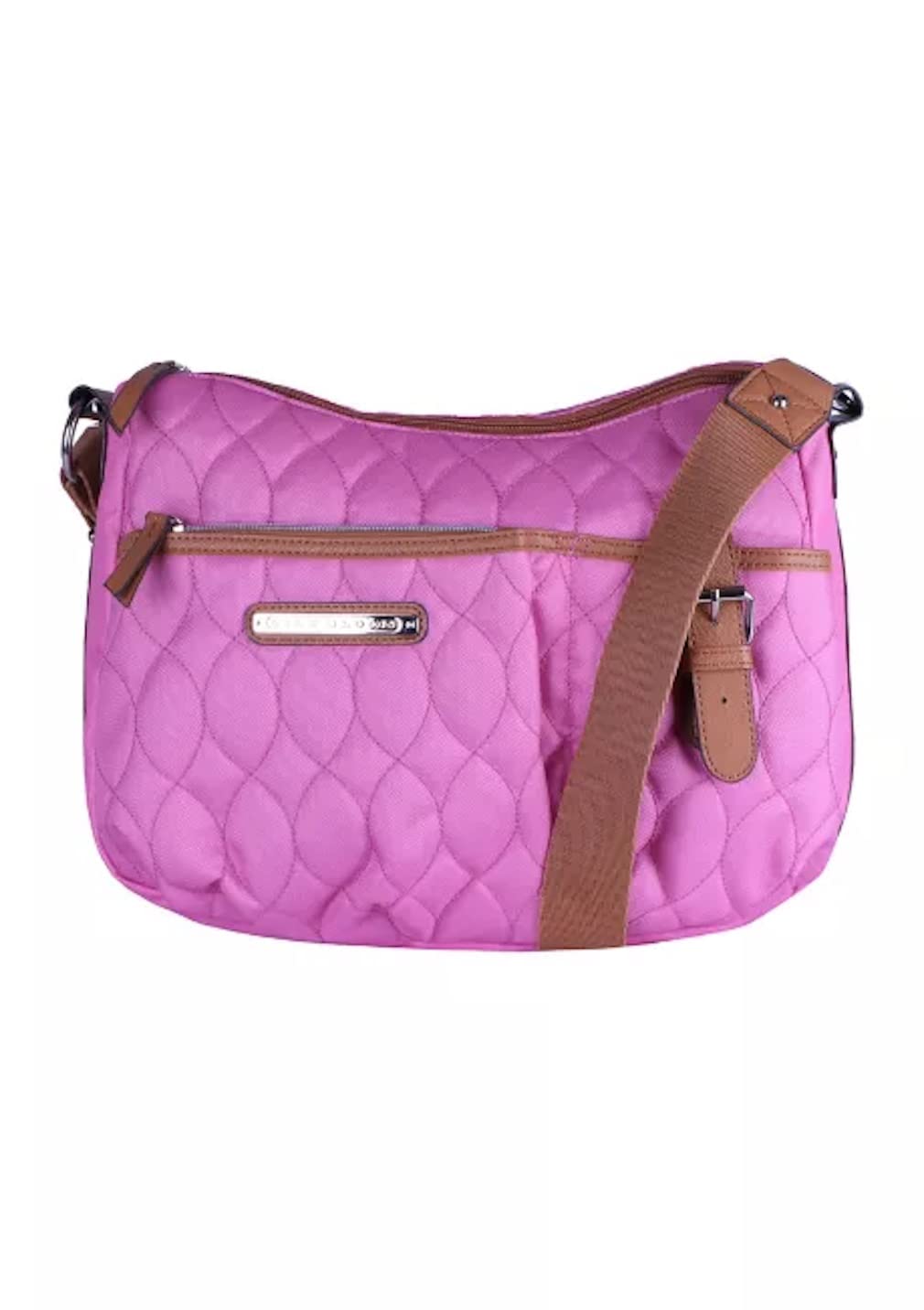 Lily Bloom Kathryn Pink Wavy Quilt Hobo Satchel Bag (Pink Wavy Quilt)