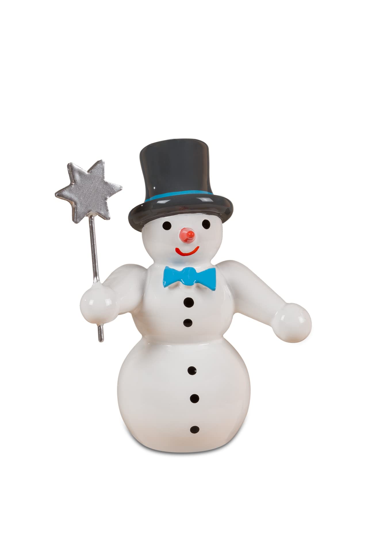 Bonhomme de neige avec étoile figurine bois décoration Noël 6,5cm