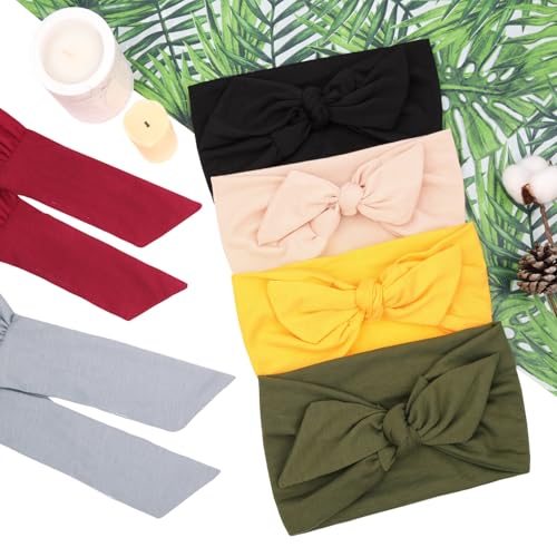 Image of 6 Pieces Knotted Headbands Adjustable Stretchy Women Headbands African Wide Hair Wrap Extra Turban Head Bands for Lady Large Sport Workout Stretch Non-slip Big Hair Bands