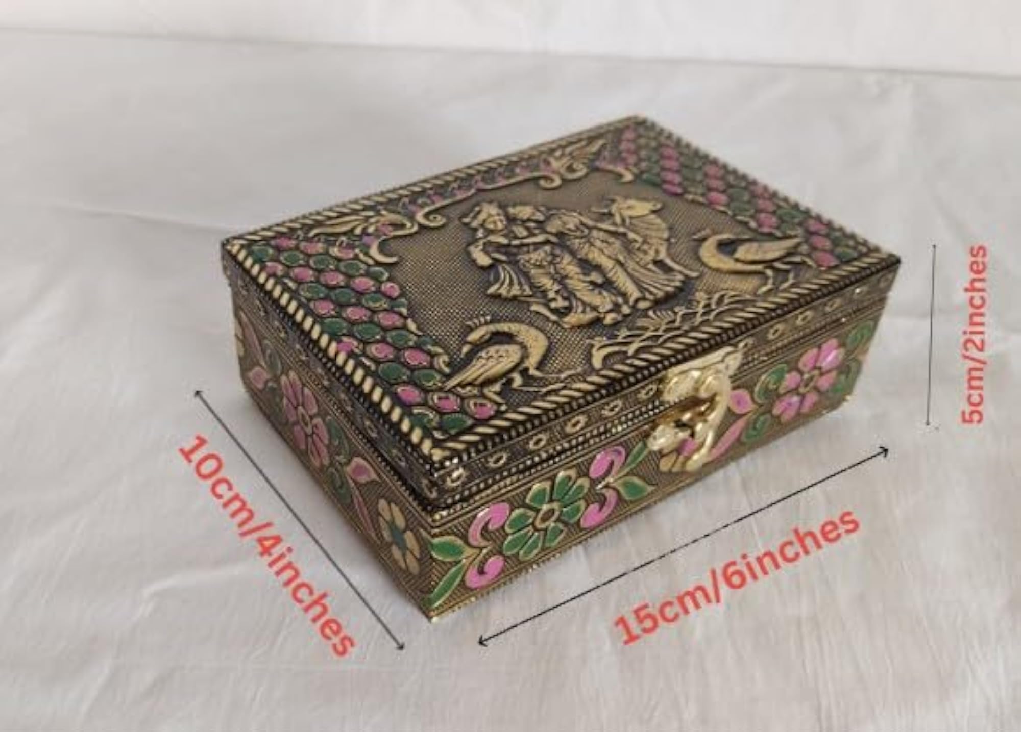 SAGANA Radhekrishna Handcrafted Wooden Jewellery Box
