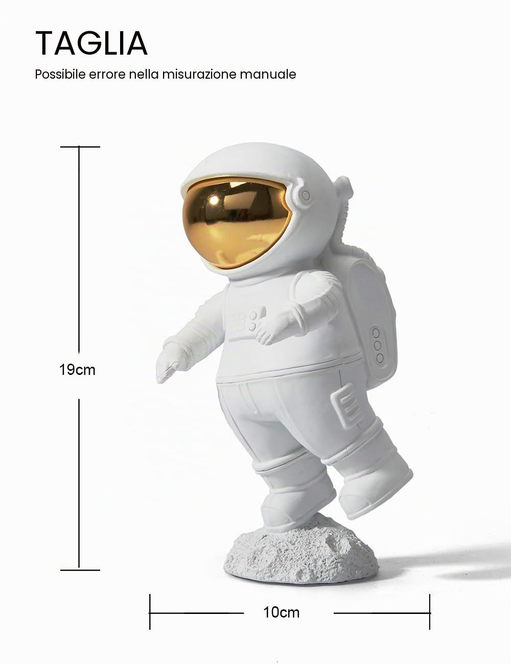 HAUCOZE Statua Astronauta Figurina Spazio Scultura Moderna Decorazione Arte Casa Regalo per Famiglia Amici Amanti Resina 18cm