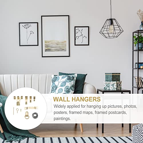Image of DOITOOL 1set Heavy Duty Iron Picture Hanging Kit Angled Nail Design for Easy Wall Mounting Wall Hangers Picture Hooks Frame Hardware for Home Decor