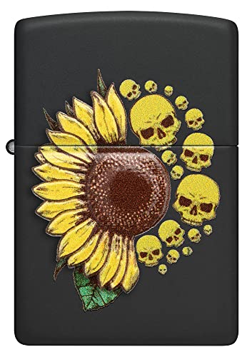 Encendedor Zippo diseño girasol negro mate miniatura 3