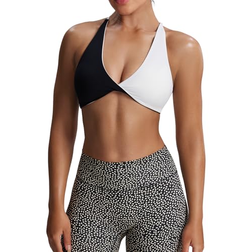 Image of Aoxjox Women's Workout Sports Bras Fitness Metamorph Sienna Twist Bra Yoga Crop Tank
