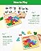 Coogam Wooden Tangram Puzzle, Color Shape Pattern Jigsaw Brain Teasers 3D Logic IQ Game Geometric Blocks Montessori STEM Educational Toys Gift for All Age