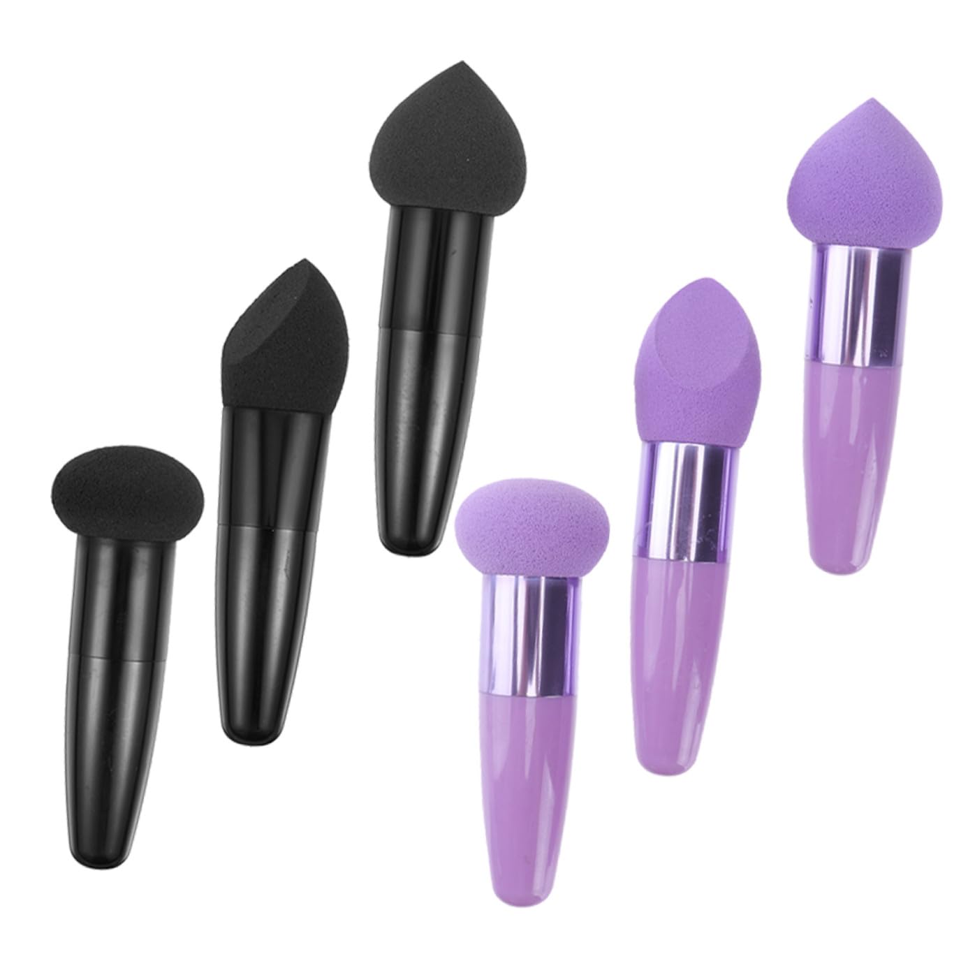 6 Stück Make Up Schwammstift Hochdichte Latex Beauty Puff Stifte Tragbare Make Up Schwämme Hautfreundlich Weich für Gesicht Foundation