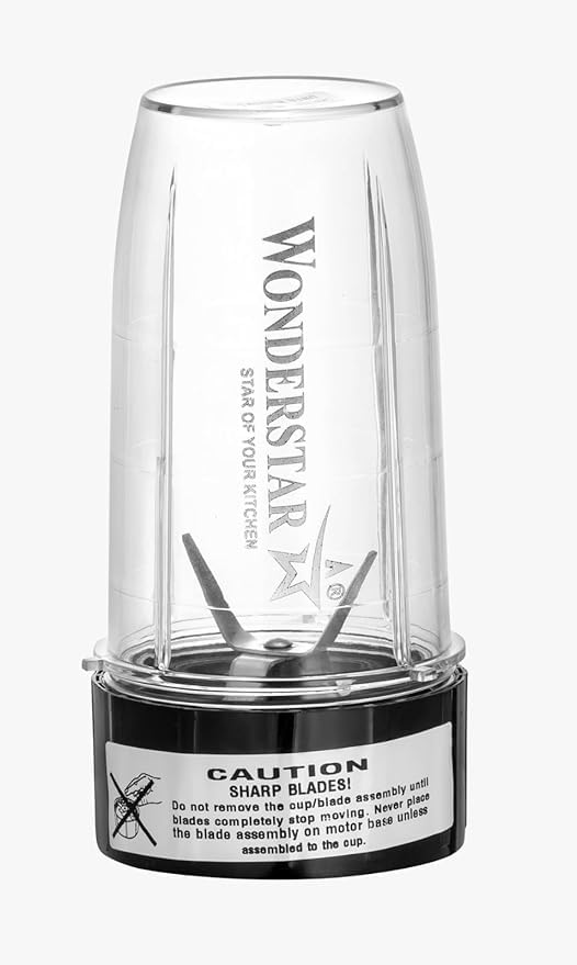 Wonderstar Nutri-Pro Juicer Mixer Grinder Round TYPE Jar 500ml Capacity, ||Compatible with Nutri-Pro Mixer Stainless Steel Blades, Black base and clear jar || only 6tech coupler match and buy-image-2