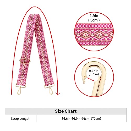 Image of Wide Shoulder Strap Adjustable Replacement Belt Guitar Style Crossbody Bag Handbag Strap Multicolor Canvas Straps(Wide:2in)(Color20)