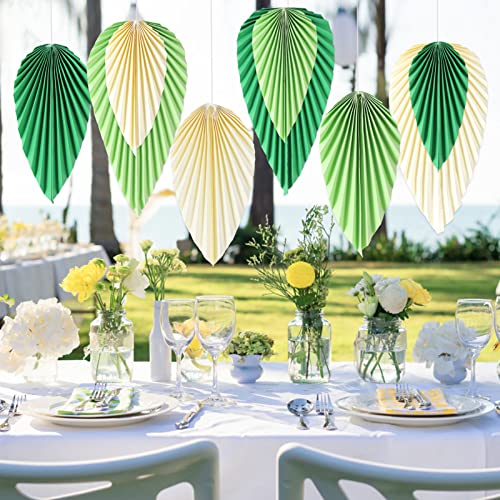 Image of Easy Joy Paper Leaves Decorations for Wall Paper Fans Classroom Decoration Leaves Backdrop Decor Wall Decor,Set of 9