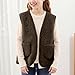 Teen Girls Fleece Sherpa Vest Lightweight Preppy Button Down Sleeveless Jackets Cute Fuzzy Warm Solid Outwear Fall Winter Fashion Open Front Cardigan with Pockets Kids Back to School Clothes