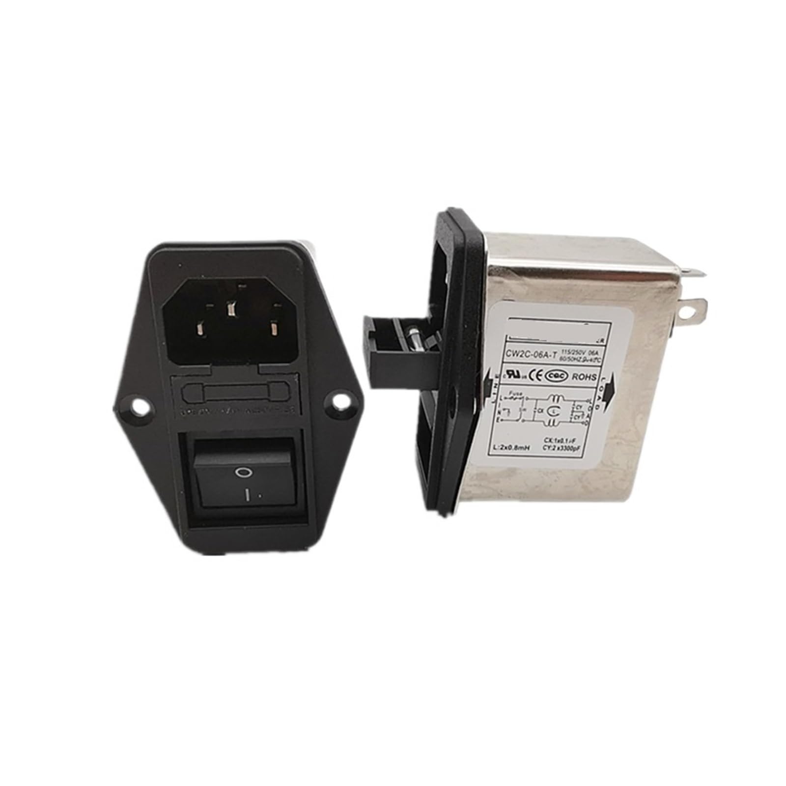Filtre d'alimentation avec fusible CW2C-10A-T pour module de prise IEC