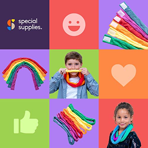 Special Supplies Chew Necklaces For Sensory Kids Boys And Girls, 6 Bands, Soft And Super Absorbent Terry Cloth, Shirt And Clothing Oral Stimulation Alternative, Reusable And Washable #TOP6