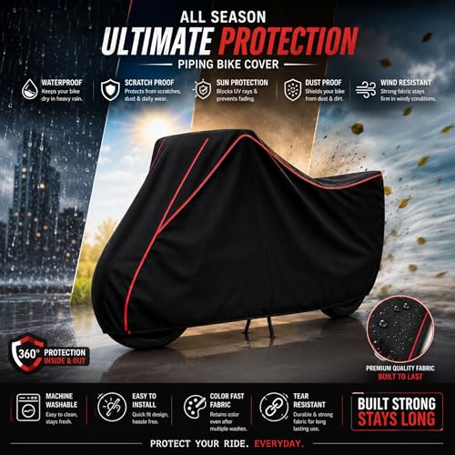 Image of My NEW Covers 100% Water Resistance Apache RTR 160 Bike Cover | Taffeta Body Cover for Rain & Sun | UV Protection, Dustproof, Scratch Resistant, Windproof, Heat Resistant, Vehicle Specific Fit