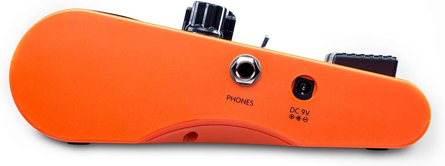 Side view of JOYO JAM Buddy showing DC 9V and Phones jacks