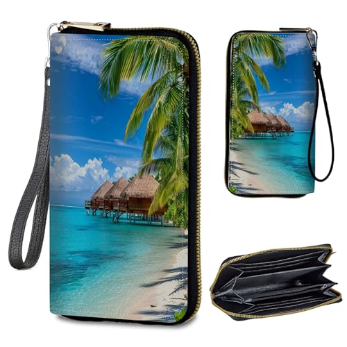 Image of Womens Wallet PU Leather Wristlet Wallets for Women, Large Capacity Lady Fashion Wallet Card Holder Zipper Wallet