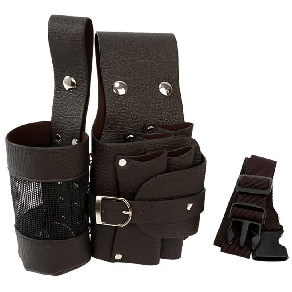 vrfvsdasAAS Hairdressing Tools Waist Bag, Scissors Pouch PU Leather Salon Barber Hairdressing Holster