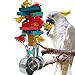 GILYGI Large Bird Parrot Toys, Multicolored Natural Wooden Blocks and Cotton Knots with Stainless Steel Cups for Large and Extra Large Parrots Macaw African Gray Amazon Cockatoo
