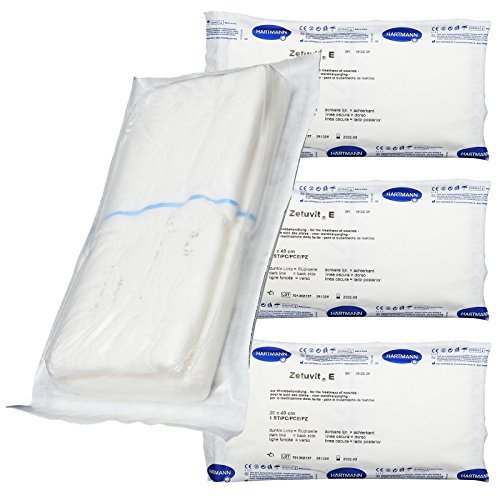 Zetuvit E Sterile Cellulose First Aid Wound Injury Absorbent Dressings - 20cm x 40cm - (3 Pack)