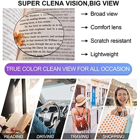 OCCI CHIARI Reading Glasses For Women Wide Square Reader 1.0 1.5 2.0 2.5 3.0 3.5 4.0 5.0 6.0 1.25 1.75 2.25 2.75