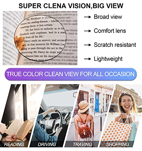 OCCI CHIARI Reading Glasses For Women Wide Square Reader 1.0 1.5 2.0 2.5 3.0 3.5 4.0 5.0 6.0 1.25 1.75 2.25 2.75