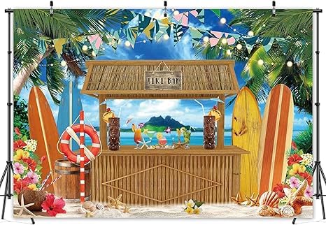 Hilioens Hawaii-Strand-Hintergrund – 3 X 2,43 M, Tropisches Ozean-Motiv, Aus Polyester, Für Party-Deko & Fotoshootings