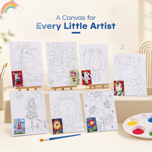 Image of Neomate Canvas Painting Kit for Kids | DIY Painting Set with 1 Printed Canvas, 6 Acrylic Paint Pots & Brush | Art and Craft Kit, Paint Kit for Kids, Birthday Gift, Return Gift, Creative Activity Set