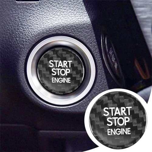 VKGUG Carbon Fiber Push Start Button Cover Compatible with Lexus IS200T IS250 IS300 IS350 RCF RC200T RC300 RC350 NX200 NX300 Engine Start Stop Button Cover Key Ignition Switch Cover Black
