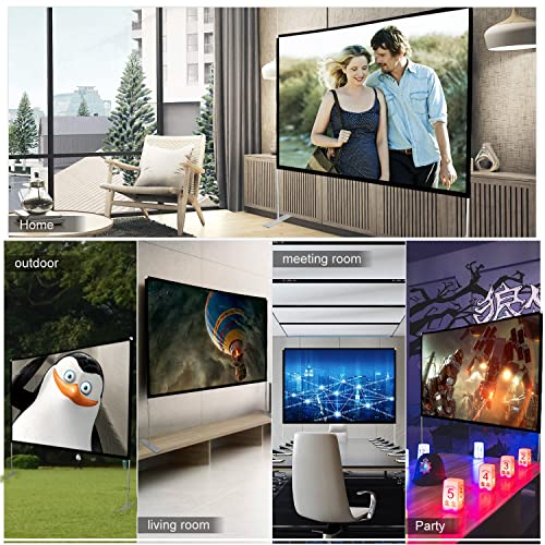 Projector Screen With Stand 80 Inch Portable Projection Screen 16:9 4K Hd Projections Movies Screen With Carry Bag For Indoor Outdoor Home Theater Backyard Cinema Travel #TOP6