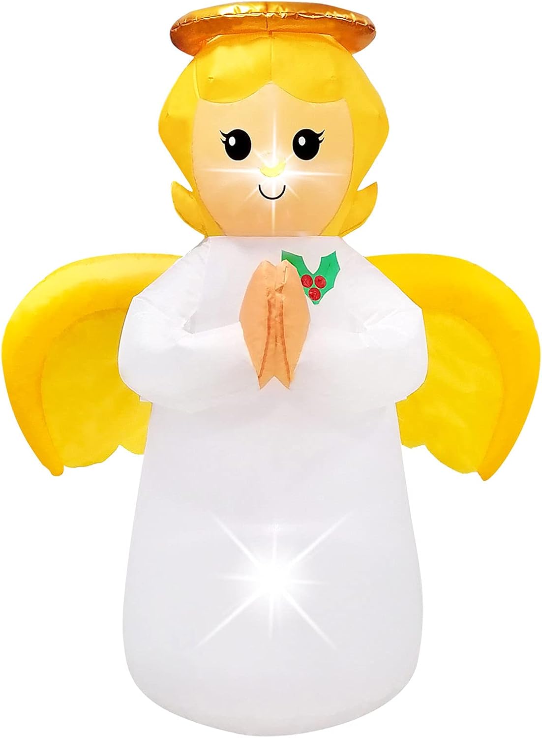 5FT Christmas Inflatables Angel Outdoor Inflatables Angel Scene,Religious Christmas Blow up Yard Decorations with LED Lights for Church Outside Xmas Decoration