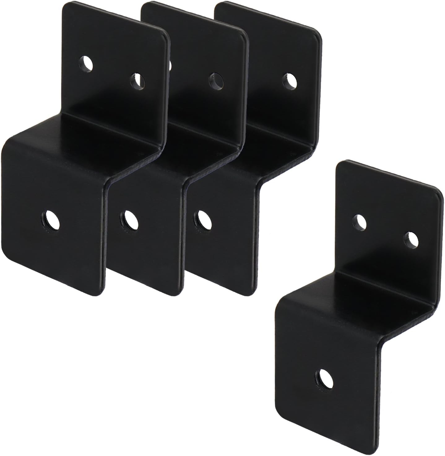T Tulead Z Shape Right Angle Corner Brace Black Z Brackets 1.18"x0.94" Double Angle Furniture Support Bracket Braces Clips 6Pcs with Screws